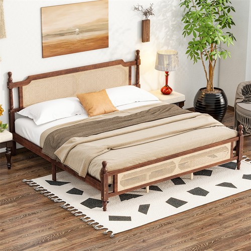 King size pine wooden - pine, bed